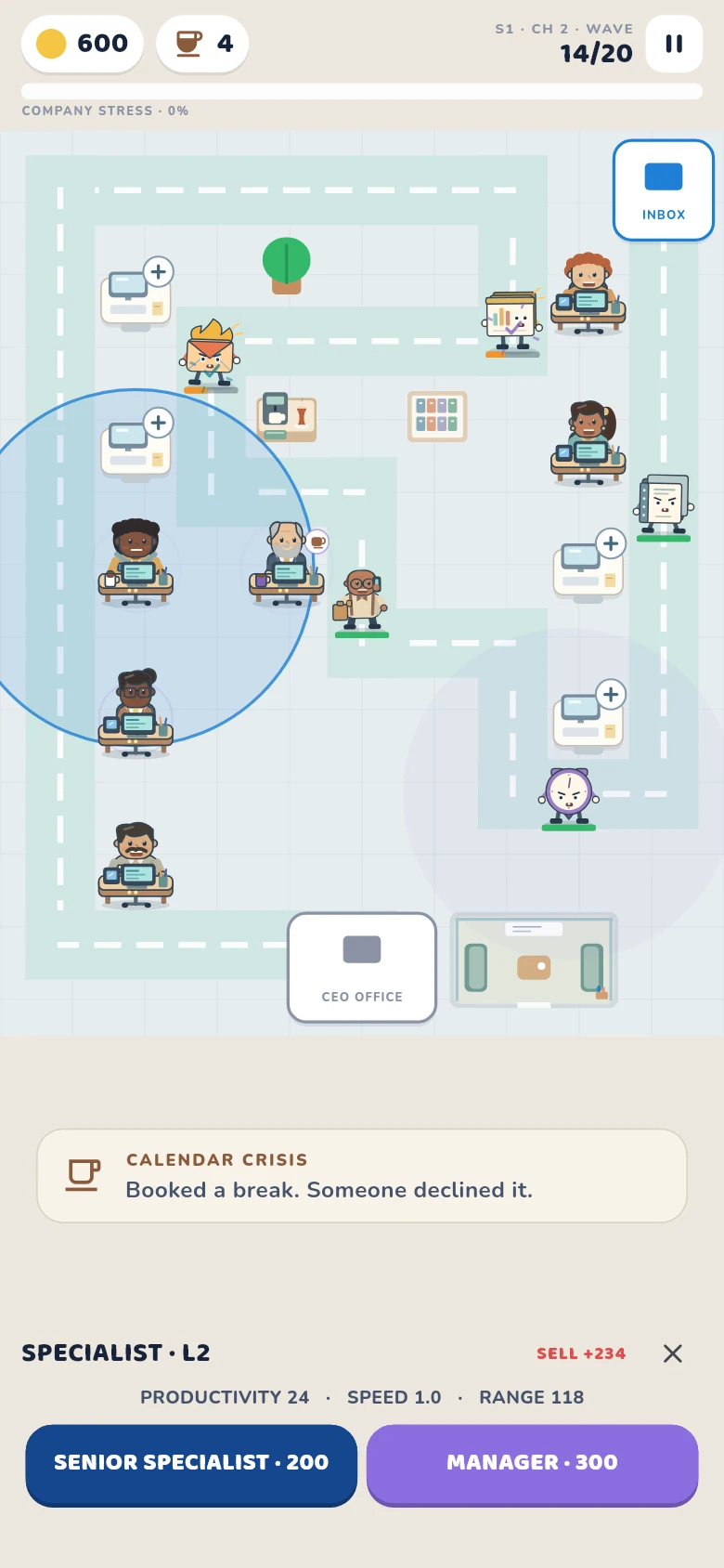 Real promotion screen and office gameplay